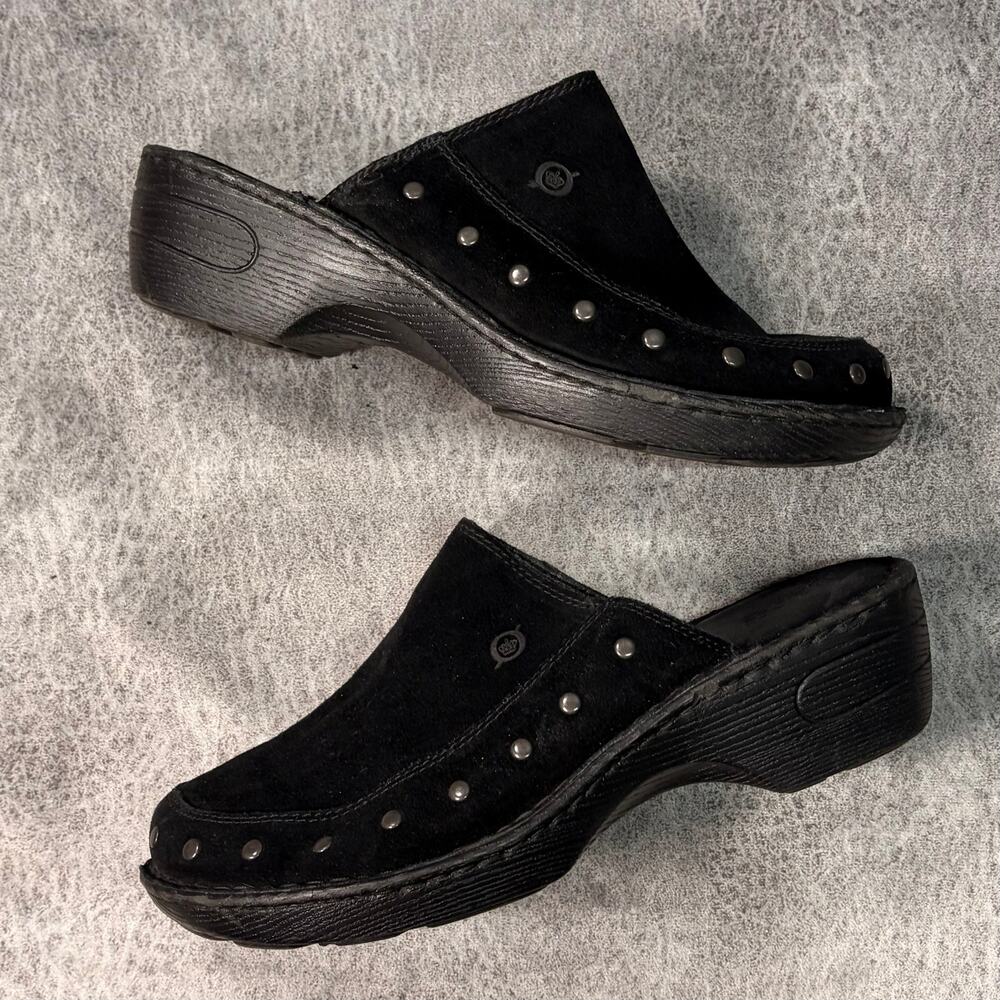 Black Born Platform Silver Stud Clogs